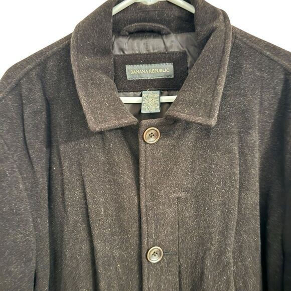 Banana Republic Men's Size XL Wool Cashmere Blend Over Coat Mid Length Button - Picture 2 of 12